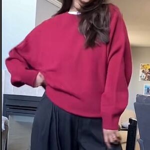 WORN ONCE - Aritzia Wilfred Isabelle Cashmere/Wool Cardigan -Size XS- Ruby Red